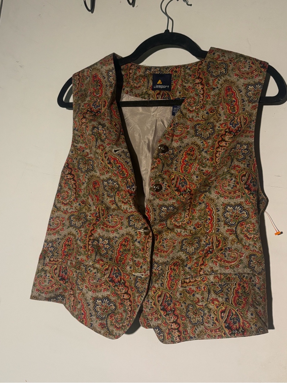 Lifesport Paisley Button Vest in Gold and Red